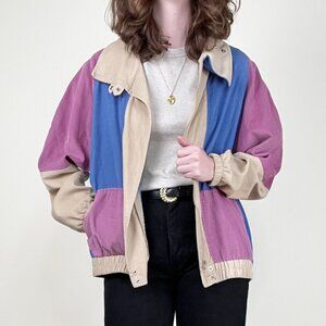 Vintage Union Made 70s 80s Oversized Bomber Jacket Corduroy Coat Scandi Girl 90s